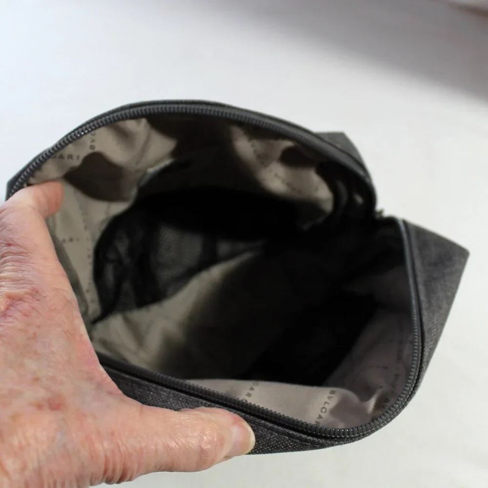 BVLGARI Bulgari Gray Cosmetic Travel Bag